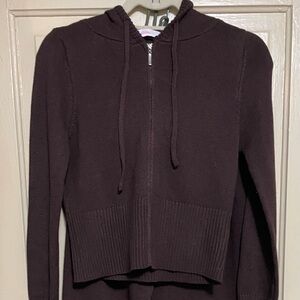 Knit Hoodie Set, Chocolate Brown. Women’s size large.